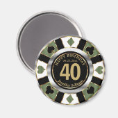Casino Chip Las Vegas Birthday - Green Magneet (Voorkant / Achterkant)
