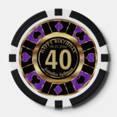 Casino Chip Las Vegas Birthday - Paars en goud (Voorkant)