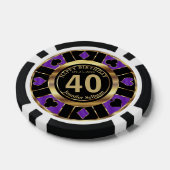 Casino Chip Las Vegas Birthday - Paars en goud (Enkel)