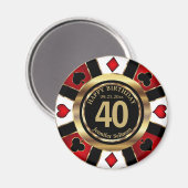 Casino Chip Las Vegas Birthday - Red Magnet (Voorkant / Achterkant)