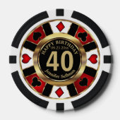 Casino Chip Las Vegas Verjaardag - Rood (Voorkant)