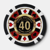 Casino Chip Las Vegas Verjaardag - Rood (Achterkant)