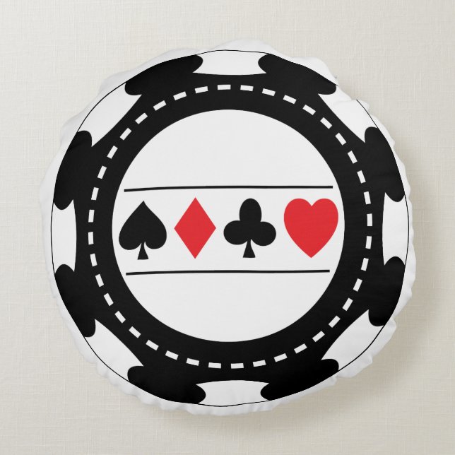 Casino Chip Sierkussen Rond Kussen (Achterkant)
