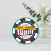 Casino Chip Vegas Wedding Sla de datum op Save The Date (Staand voorkant)