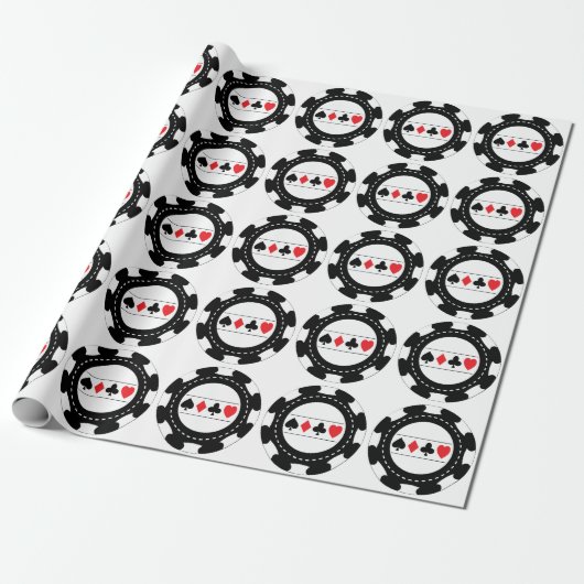 Casino Chip Wrapping Paper Cadeaupapier (Uitgerold)
