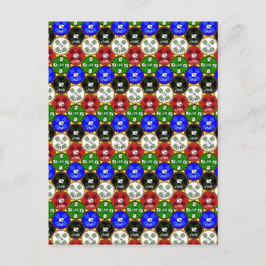 Casino Chips Briefkaart (Voorkant)