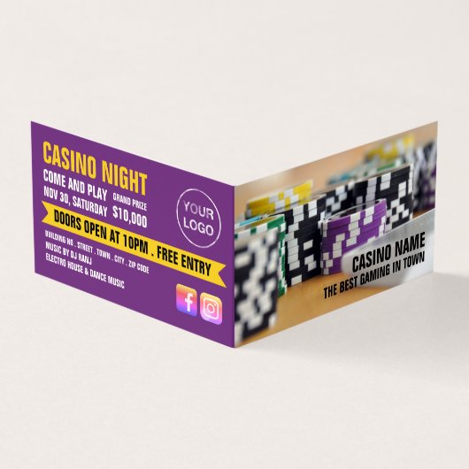 Casino Chips, Casino Manager gedetailleerd Visitekaartje (Buitenkant)