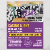 Casino-chips, Casino Night, gamingindustrie Flyer (Voorkant)