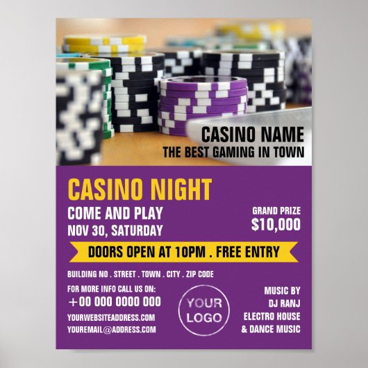 Casino-chips, Casino Night, gamingindustrie Poster (Voorkant)