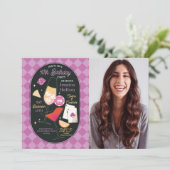 Casino Cocktails Las Vegas Verjaardag Foto Roze Kaart (Staand voorkant)