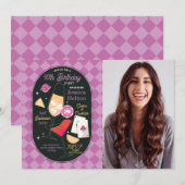 Casino Cocktails Las Vegas Verjaardag Foto Roze Kaart (Voorkant / Achterkant)