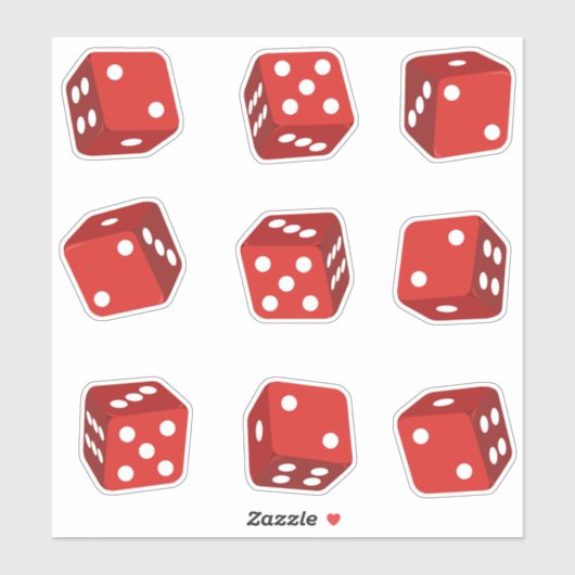 Casino Craps Dice Sticker (Vel)