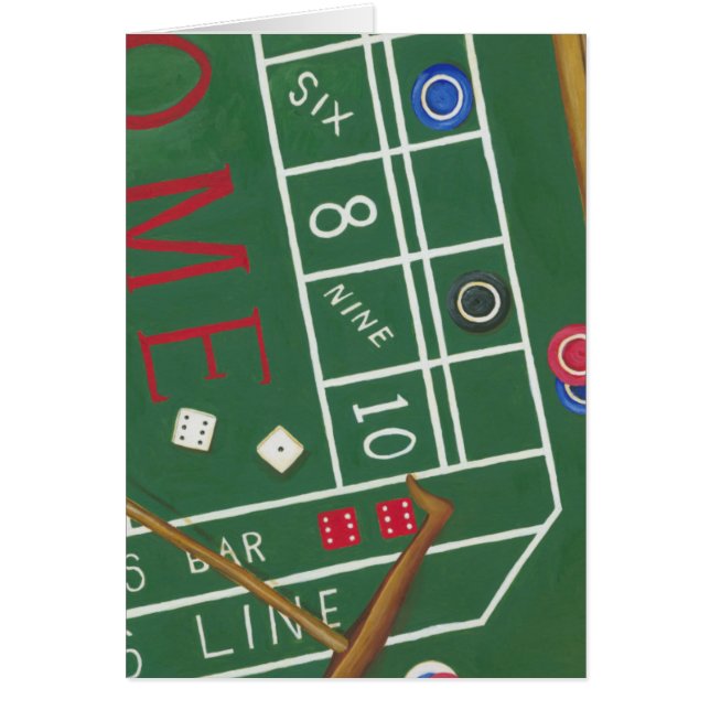 Casino Craps Table met Chips en Dice (Voorkant)