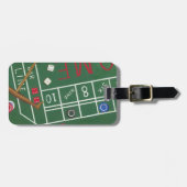 Casino Craps Table met Chips en Dice Bagagelabel (Voorkant horizontaal)