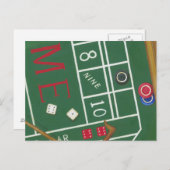 Casino Craps Table met Chips en Dice Briefkaart (Voorkant / Achterkant)