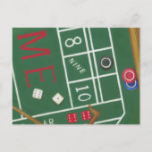 Casino Craps Table met Chips en Dice Briefkaart (Voorkant)