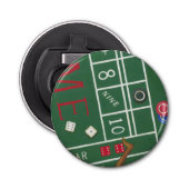 Casino Craps Table met Chips en Dice Button Flesopener (Voorkant)