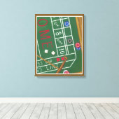Casino Craps Table met Chips en Dice Canvas Afdruk (Insitu (Houten vloer))