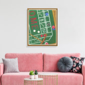 Casino Craps Table met Chips en Dice Canvas Afdruk (Insitu (Woonkamer))