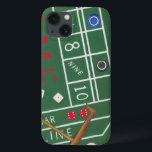 Casino Craps Table met Chips en Dice Case-Mate iPhone Case<br><div class="desc">Zorg dat Lady Luck aan je kant staat met dit schilderij van een raptafel van Chariklia Zarris. De dobbelsteen is gegooid en wordt verzameld,  samen met eventuele verloren weddenschappen. Zet deze actie vandaag nog op je muur!</div>