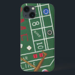 Casino Craps Table met Chips en Dice iPhone 13 Hoesje<br><div class="desc">Zorg dat Lady Luck aan je kant staat met dit schilderij van een raptafel van Chariklia Zarris. De dobbelsteen is gegooid en wordt verzameld,  samen met eventuele verloren weddenschappen. Zet deze actie vandaag nog op je muur!</div>