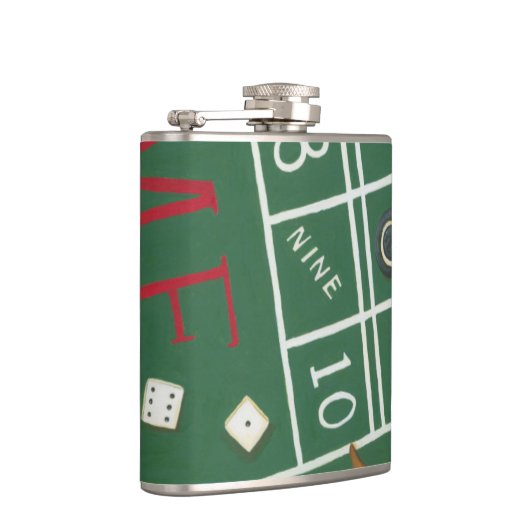 Casino Craps Table met Chips en Dice Heupfles (Rechts)