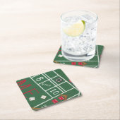 Casino Craps Table met Chips en Dice Kartonnen Onderzetters (Insitu)