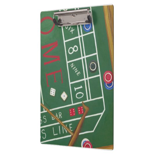 Casino Craps Table met Chips en Dice Klembord (Links)
