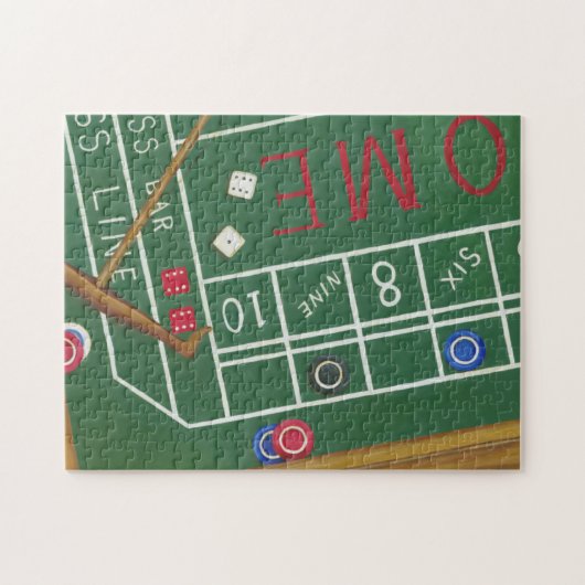 Casino Craps Table met Chips en Dice Legpuzzel (Horizontaal)