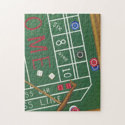 Casino Craps Table met Chips en Dice Legpuzzel (Verticaal)