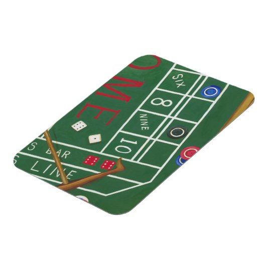 Casino Craps Table met Chips en Dice Magneet (Linkerzijde)