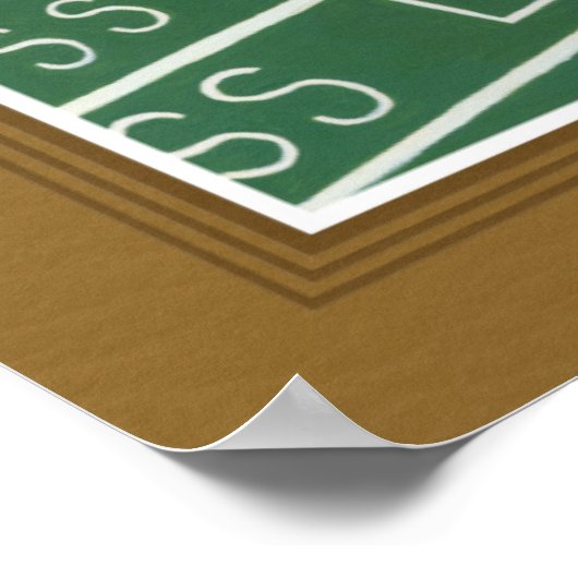 Casino Craps Table met Chips en Dice Poster (Hoek)