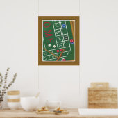 Casino Craps Table met Chips en Dice Poster (Keuken)
