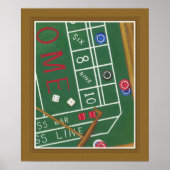 Casino Craps Table met Chips en Dice Poster (Voorkant)