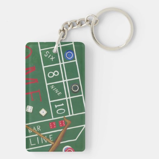 Casino Craps Table met Chips en Dice Sleutelhanger (achterkant)
