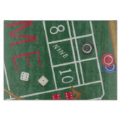 Casino Craps Table met Chips en Dice Snijplank (Voorkant)