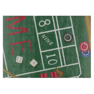 Casino Craps Table met Chips en Dice Snijplank