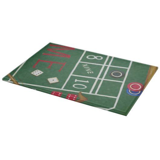 Casino Craps Table met Chips en Dice Snijplank (Hoek)