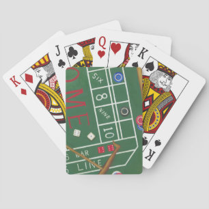 Casino Craps Table met Chips en Dice Speelkaarten