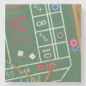 Casino Craps Table met Chips en Dice Stenen Onderzetter (Voorkant)