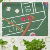 Casino Craps Table met Chips en Dice Theedoek (Gevouwen)