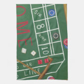 Casino Craps Table met Chips en Dice Theedoek (Verticaal)