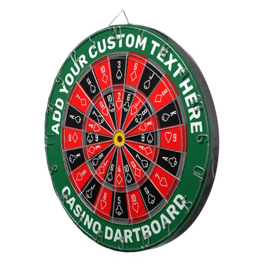 Casino Dartboard met aangepaste tekst Dartbord (Voorkant Rechts)
