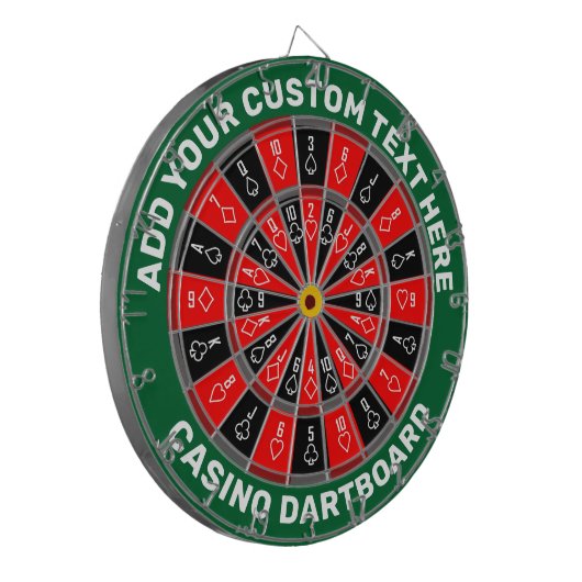 Casino Dartboard met aangepaste tekst Dartbord (Voorkant Links)