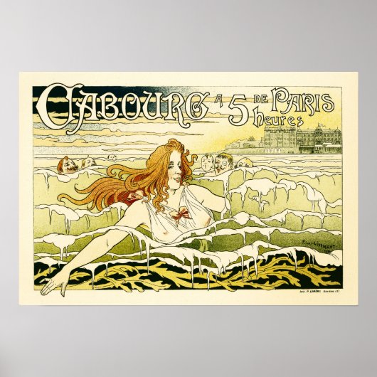 CASINO DE CABOURG Paris Henri Privat Livemont Art Poster (Voorkant)