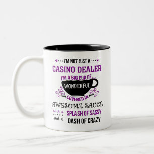 Casino Dealer Prachtige Geweldige Sassy Tweekleurige Koffiemok