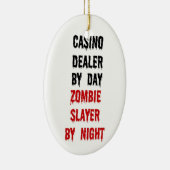 Casino Dealer Zombie Slayer Keramisch Ornament (Rechts)