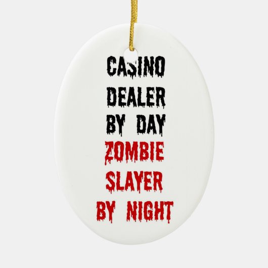 Casino Dealer Zombie Slayer Keramisch Ornament (Voorkant)