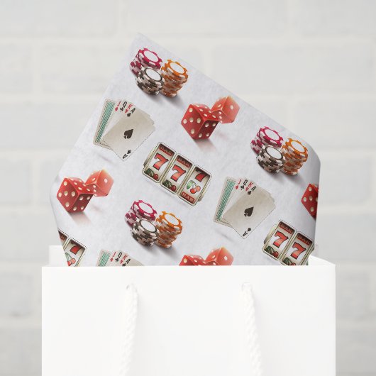 Casino Decoupage Papier, Kansspel Poker Tissuepapier (Cadeauzakje)