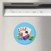 Casino Dice Poker chips Kaarten Magneet (Insitu (Vaatwasser))